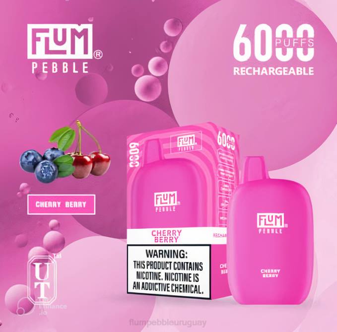 FLUM PEBBLES 6000 bocanadas Cereza 202R20 - Flum Pebble Mayoreo