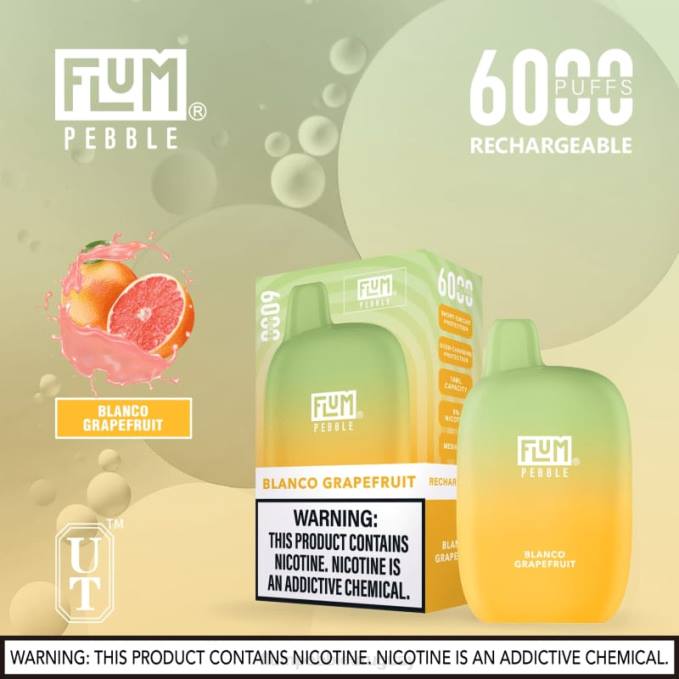 FLUM PEBBLES 6000 bocanadas pomelo blanco 202R10 - Flum Pebble Mayoreo